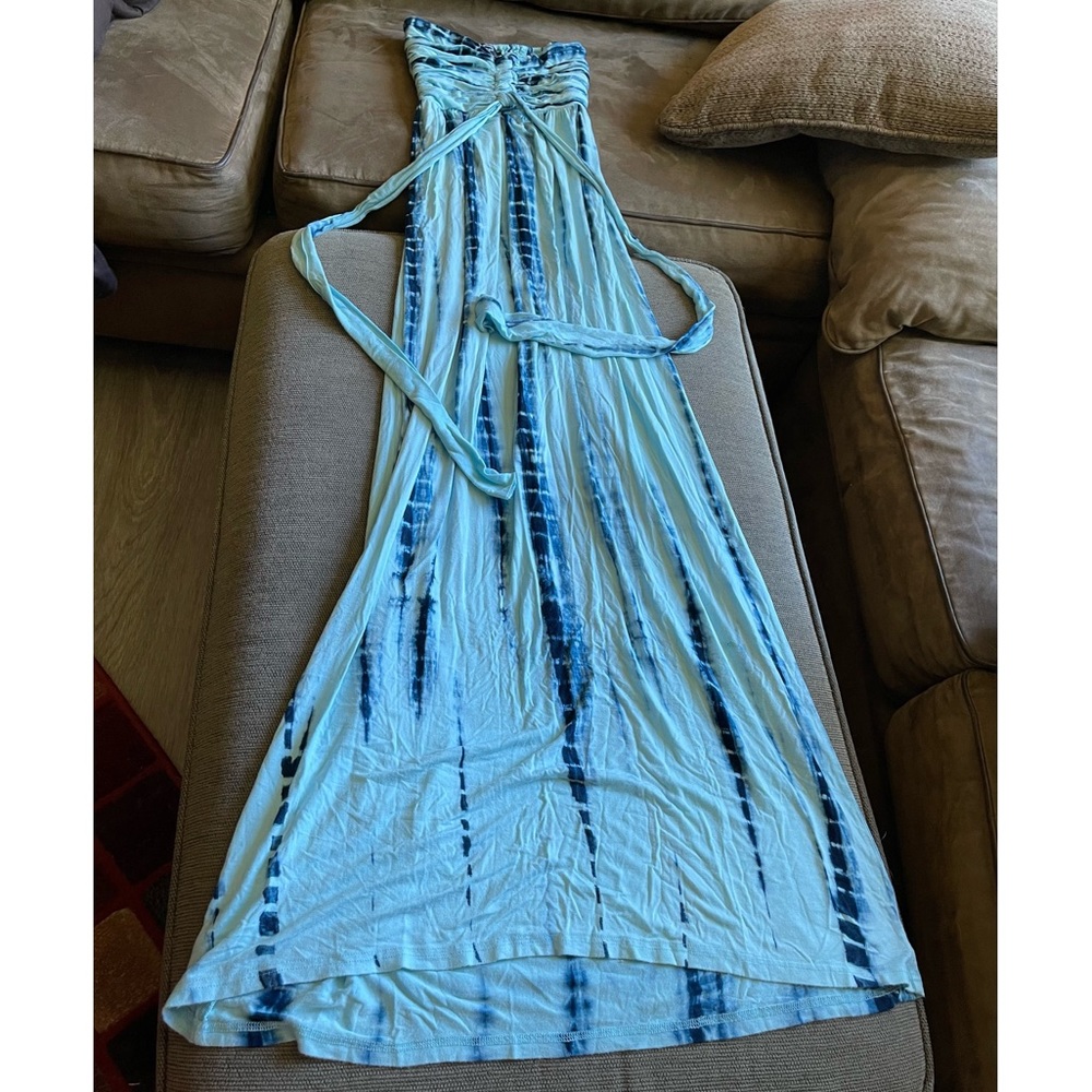 NWOT Culture Phit Halle Strapless Pullover Maxi Dress Blue XS